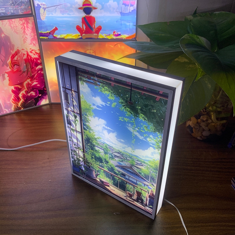 Tranh đèn led Phong cảnh 3D đổi màu - Tranh đèn led 3D  trang trí bàn làm việc, đèn ngủ