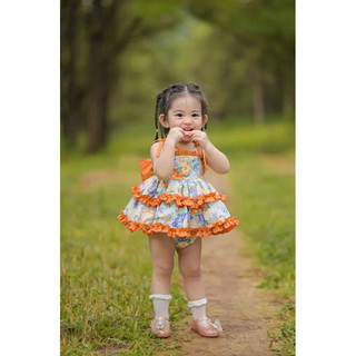 VÁY TBN HOA CAM_ BabyBeer Design_ Hàng chính phẩm_Loại 1