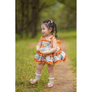 VÁY TBN HOA CAM_ BabyBeer Design_ Hàng chính phẩm_Loại 1