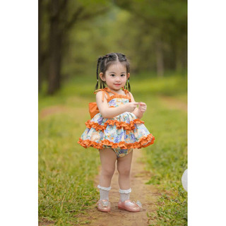 VÁY TBN HOA CAM_ BabyBeer Design_ Hàng chính phẩm_Loại 1
