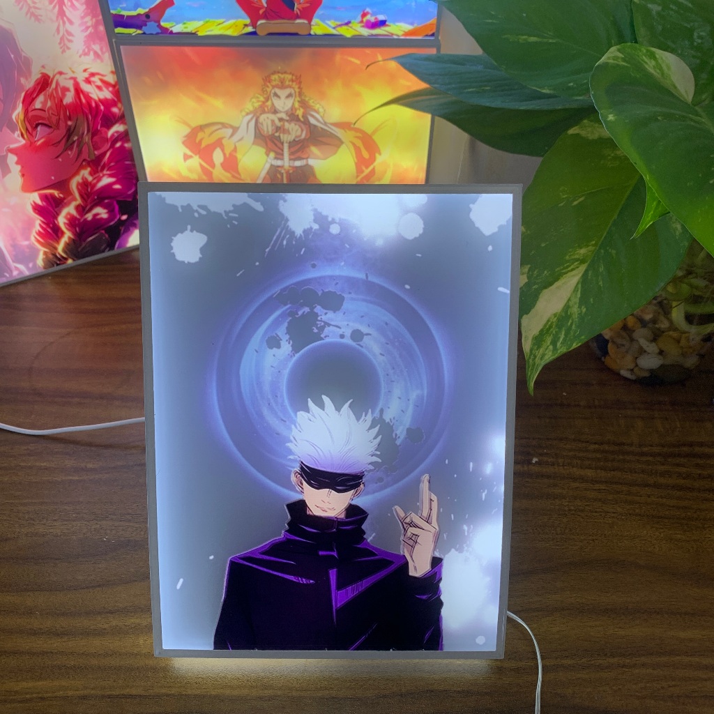Tranh đèn led 3D đổi màu Gojo Satoru - Tranh đèn led 3D ANIME trang trí bàn làm việc, đèn ngủ
