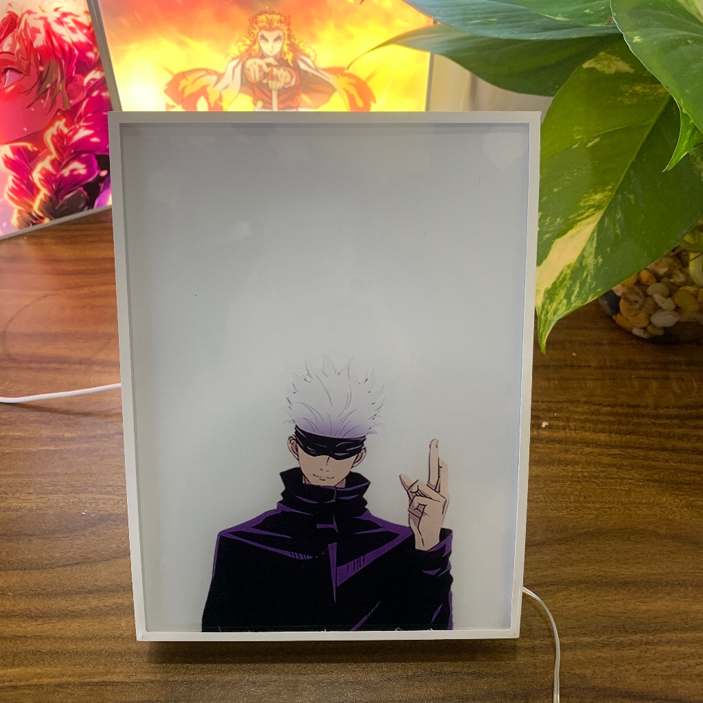 Tranh đèn led 3D đổi màu Gojo Satoru - Tranh đèn led 3D ANIME trang trí bàn làm việc, đèn ngủ