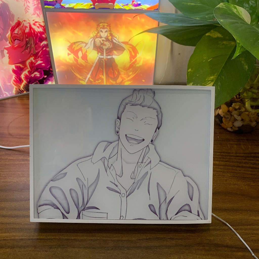 Tranh đèn led 3D đổi màu Gojo Satoru - Tranh đèn led 3D ANIME trang trí bàn làm việc, đèn ngủ