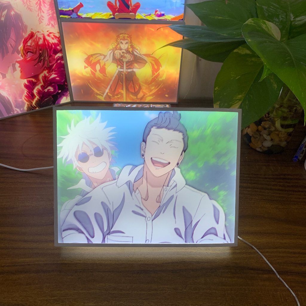 Tranh đèn led 3D đổi màu Gojo Satoru - Tranh đèn led 3D ANIME trang trí bàn làm việc, đèn ngủ