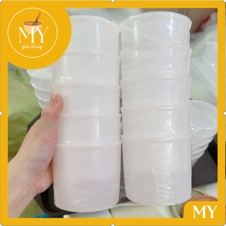combo 10 Cốc, ly, chung nhựa màu trắng dùng để làm đá, làm bánh flan dung tích (190ml-440ml) dễ sử dụng