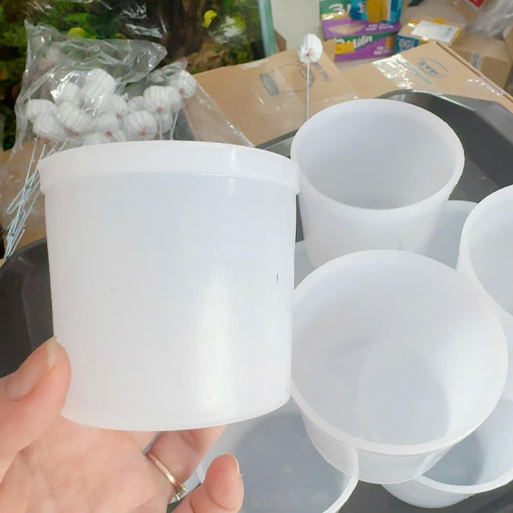 combo 10 Cốc, ly, chung nhựa màu trắng dùng để làm đá, làm bánh flan dung tích (190ml-440ml) dễ sử dụng