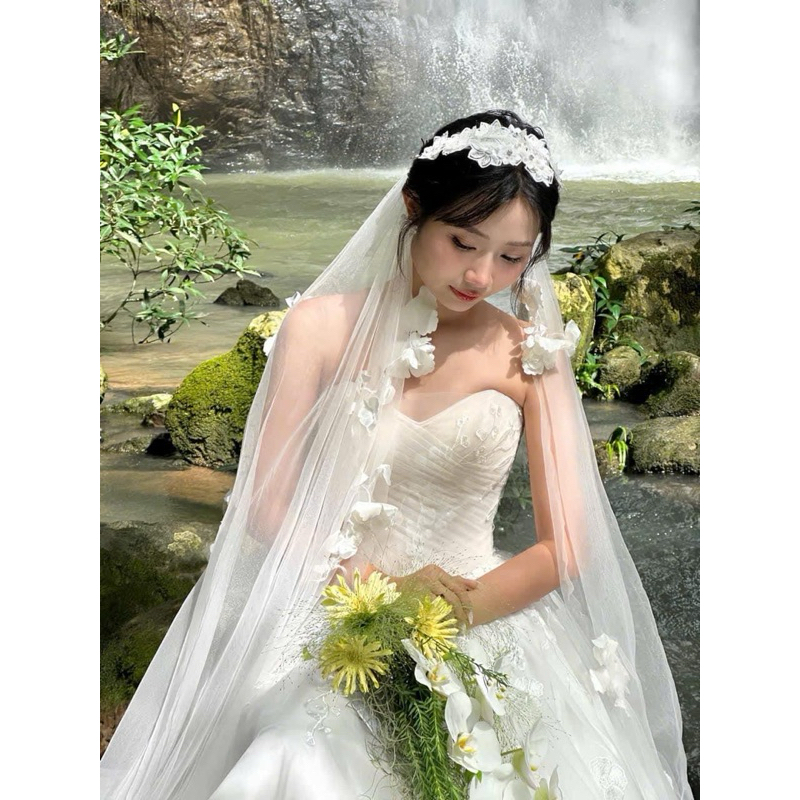🌸🌸🌸Bờm cô dâu hoa ren xen kẽ xinh|PHUKIENCUOIYENLINH