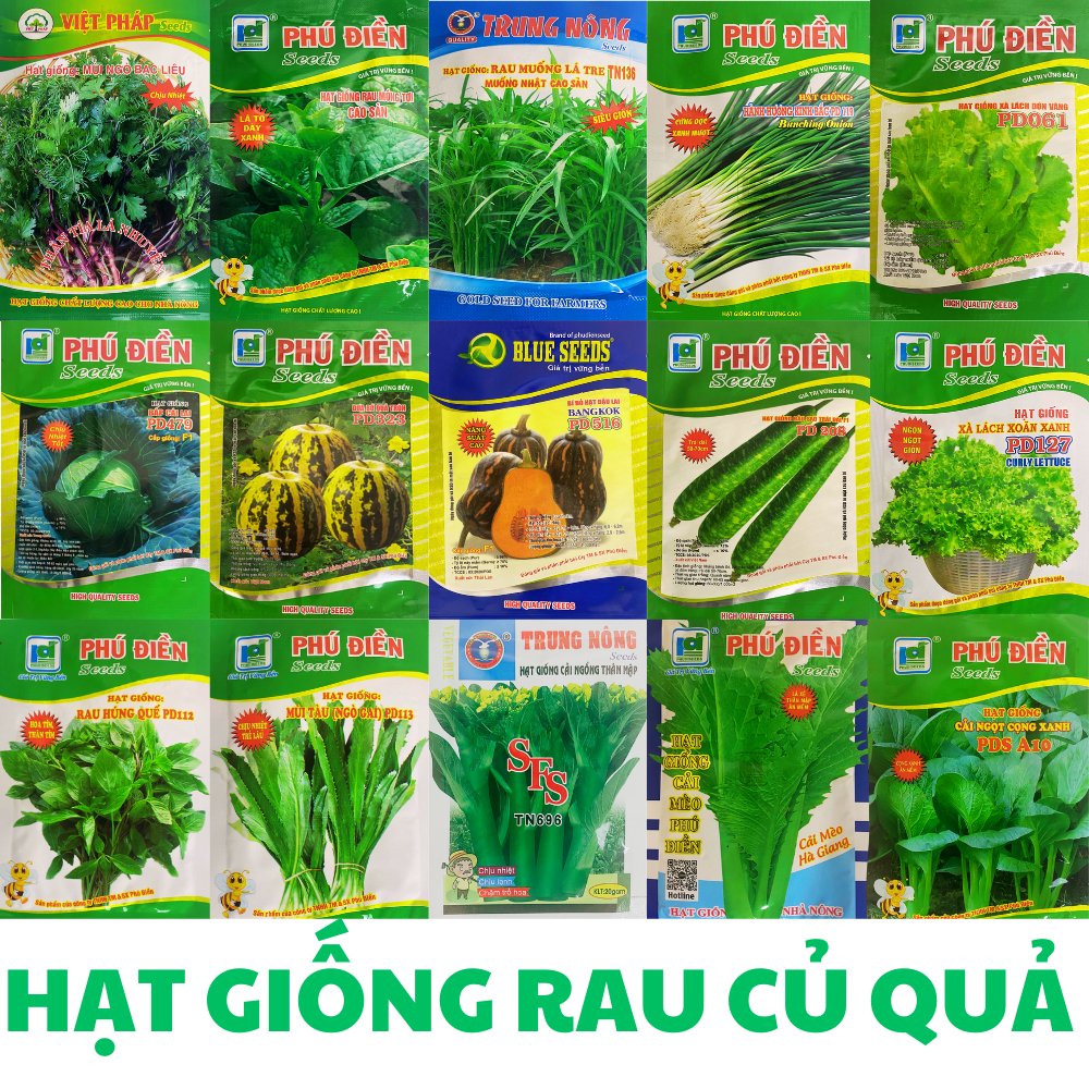 Hạt giống rau củ quả, rau thơm rau ăn lá trồng quanh năm, trồng ban ...