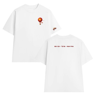 Áo thun UNISEX OVERSIZE form rộng tay lỡ in hình Khinh Khí Cầu Yêu nước chất Côttn mềm mịn