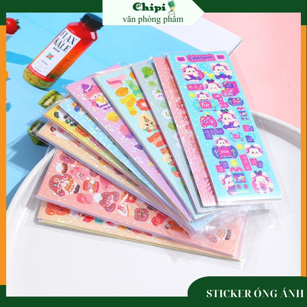 Set 100/200 tấm sticker dán trang trí sổ tay lấp lánh cute cho bé ...