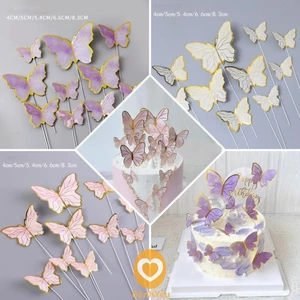 Set 10 Que cắm bướm giấy trang trí bánh - SKTC