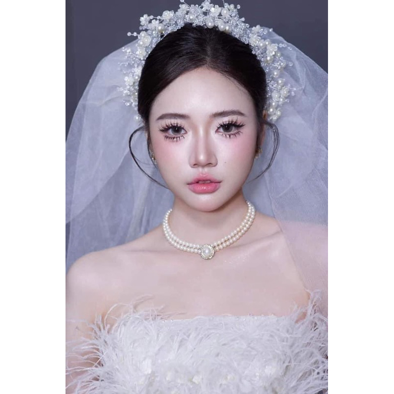 Bờm cài tóc cô dâu hạt trai MT1211