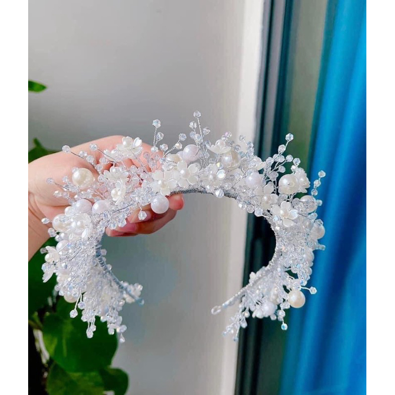 Bờm cài tóc cô dâu hạt trai MT1211