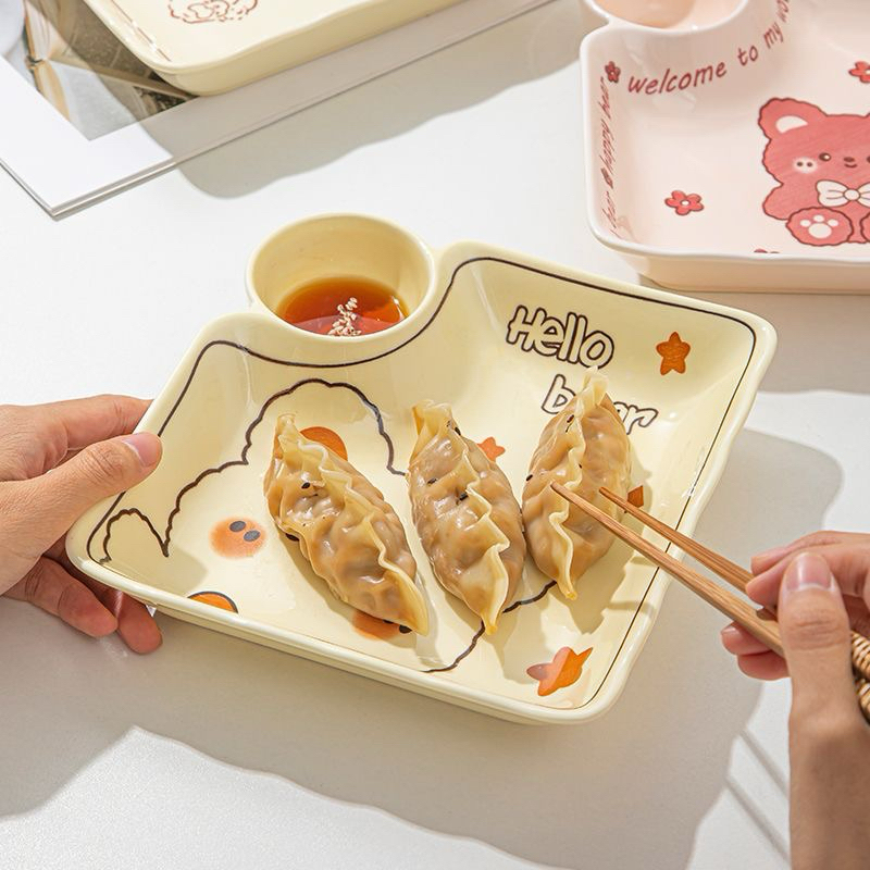 Đĩa đựng đồ ăn kèm khay chấm
