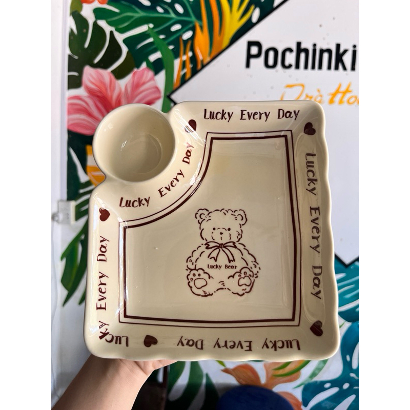 Đĩa đựng đồ ăn kèm khay chấm