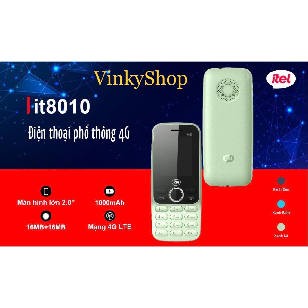 Điện thoại 4G Itel it8010 4G(LTE), xài sim Mobi ok, ưu điểm dùng được pin 5C - Hàng chính hãng | BigBuy360 - bigbuy360.vn
