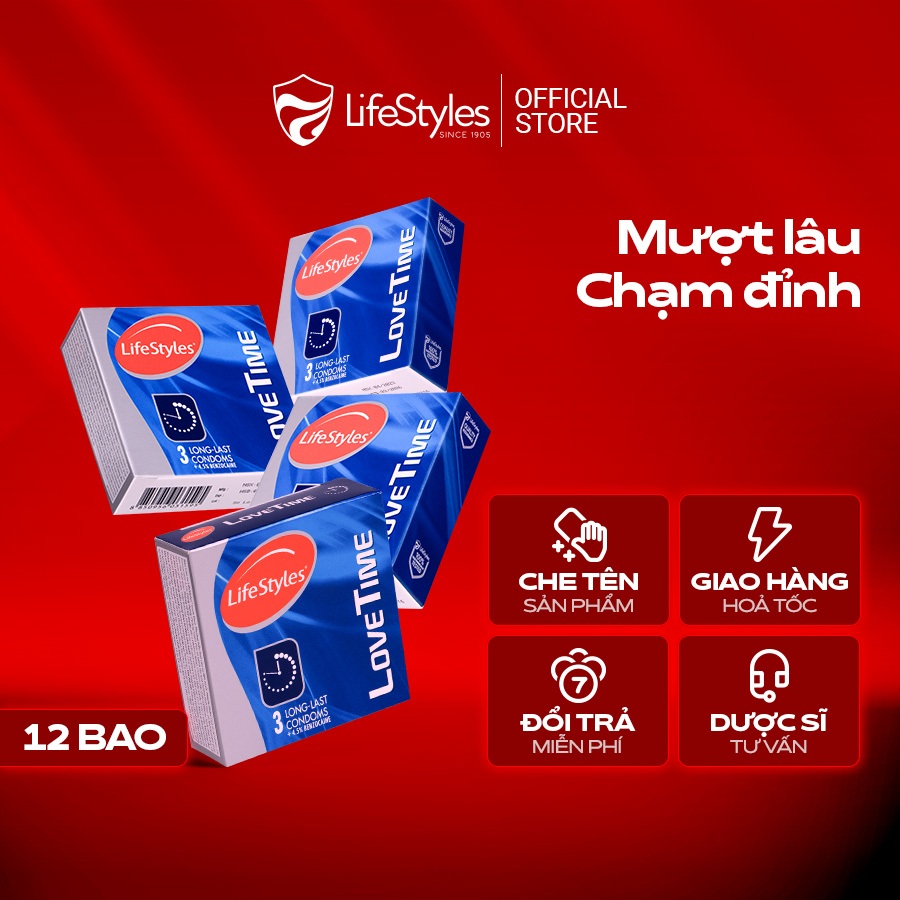 Ảnh Combo 4 hộp Bao cao su kéo dài thời gian quan hệ LifeStyles Love Time - Hộp 3 bao 2