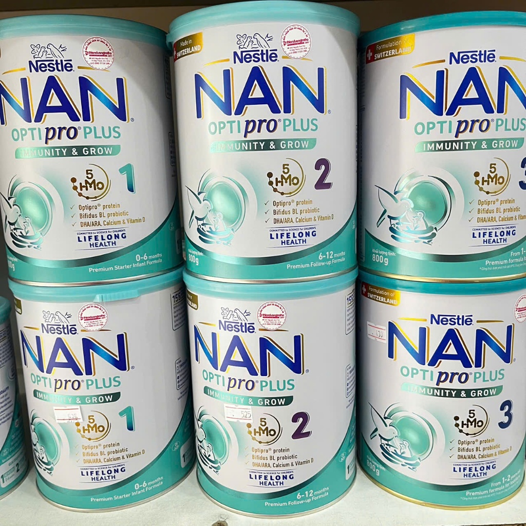 Sữa Bột Nestlé NAN Optipro 1, 2,3,4 Hộp 900g (Thụy Sĩ)