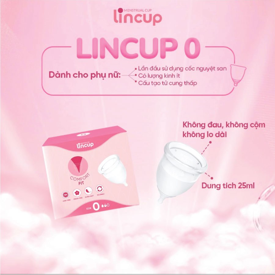 Ảnh Combo 2 bộ cốc nguyệt san Lincup size 25ml/34ml/40ml chính hãng an toàn, tiện lợi 4