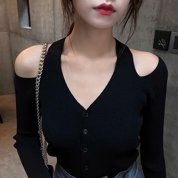 [CÓ SIZE] Áo Croptop Tay Dài RANSHI Thiết Kế Dáng Ngắn Khoét Vai Ôm Body Chất Vải Thun Gân Dày Dặn - RA071