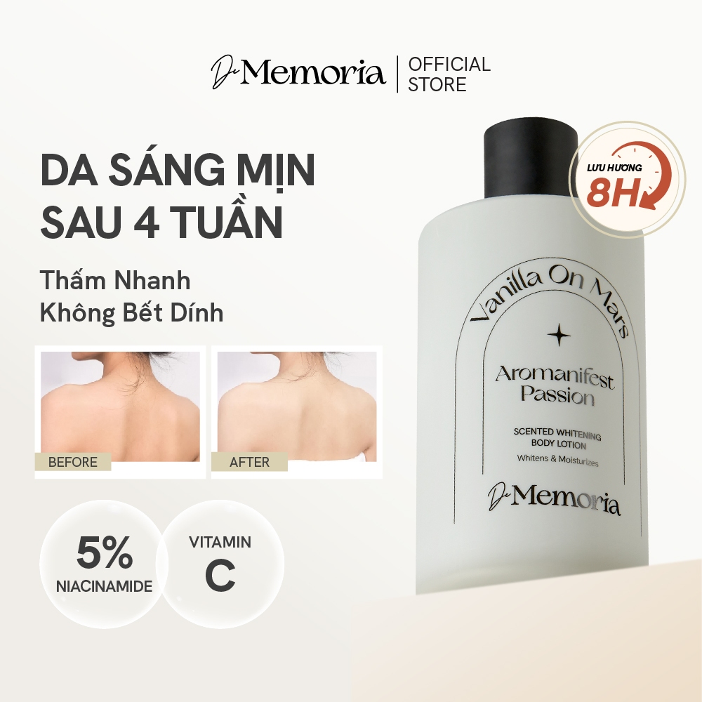 Ảnh Dưỡng Thể Trắng Da Hương Nước Hoa Thư Giãn De Memoria Scented Whitening Body Lotion 300ml 1