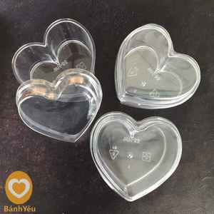Lốc 10 Hộp Nhựa Mica Trái Tim Có Nắp Làm Bánh Mousse
