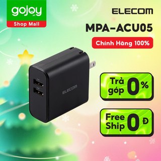 Củ sạc 2 cổng 24W ELECOM MPA-ACU05 - Bảo hành 1 đổi 1 chính hãng