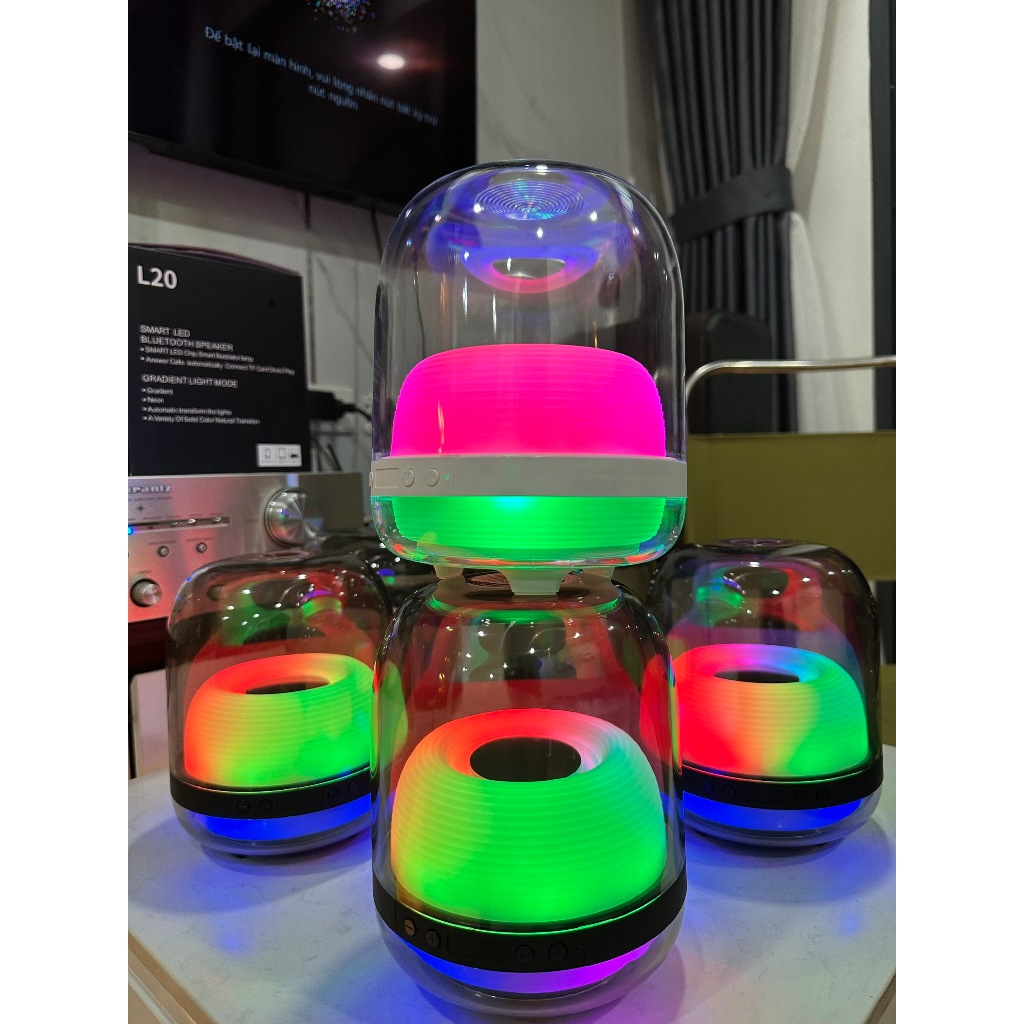 Loa Bluetooth L20 trong suốt LED 3D RGB đổi màu, loa đèn led âm thanh ...