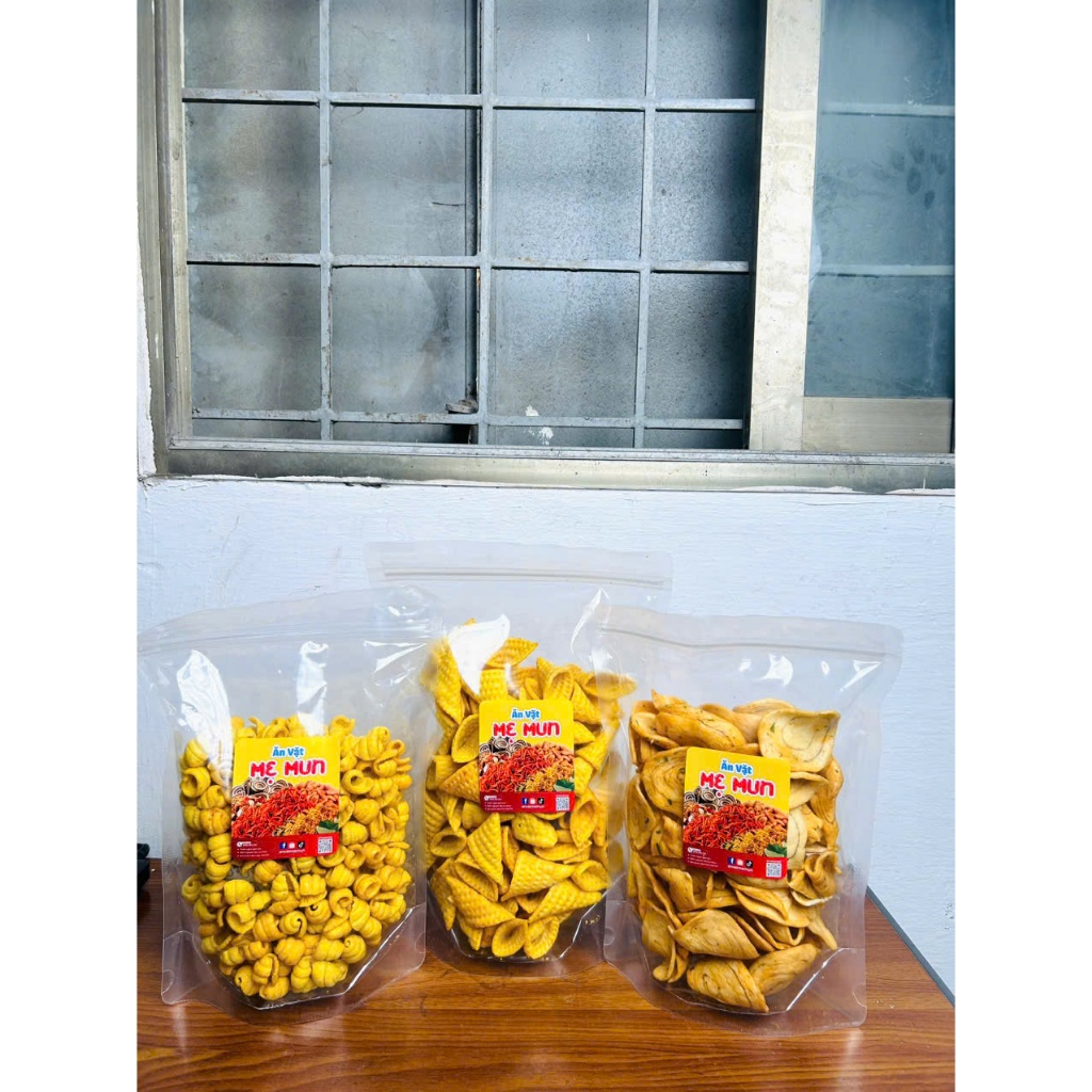 COMBO 10 MÓN ĂN VẶT MẸ MUN : Bim Hình Ốc, Bim Nón,Tai Heo,Râu Mực,Nui Sấy,Quẩy Sâu,Cua Hành, Ngô, Tăm Đậu, Đùi Gà Phomai