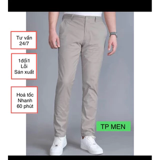 Quần dài kaki nam TP MEN ôm nhẹ cao cấp chất cotton dày mịn co giãn thấm mồ hôi