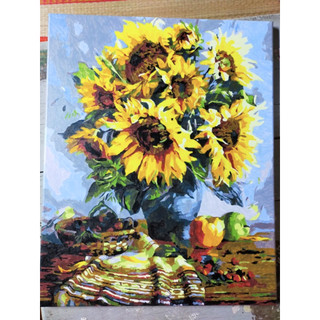 [TỔNG HỢP] Tranh tô màu, Tranh sơn dầu số hóa tự tô Madoca có khung 40x50cm Hoa Hướng Dương