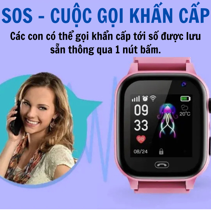 Đồng hồ thông minh Q15- nghe gọi 2 chiều, định vị các bé. App kết nối với phụ huynh để kiểm soát được các con.