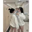 Áo Khoác Nỉ Nam Nữ ADLE Kéo Khóa Màu Xám. Áo Khoác Cổ Trụ Chữ Thêu Chất Nỉ Bông Dày Dặn Ấm Áp