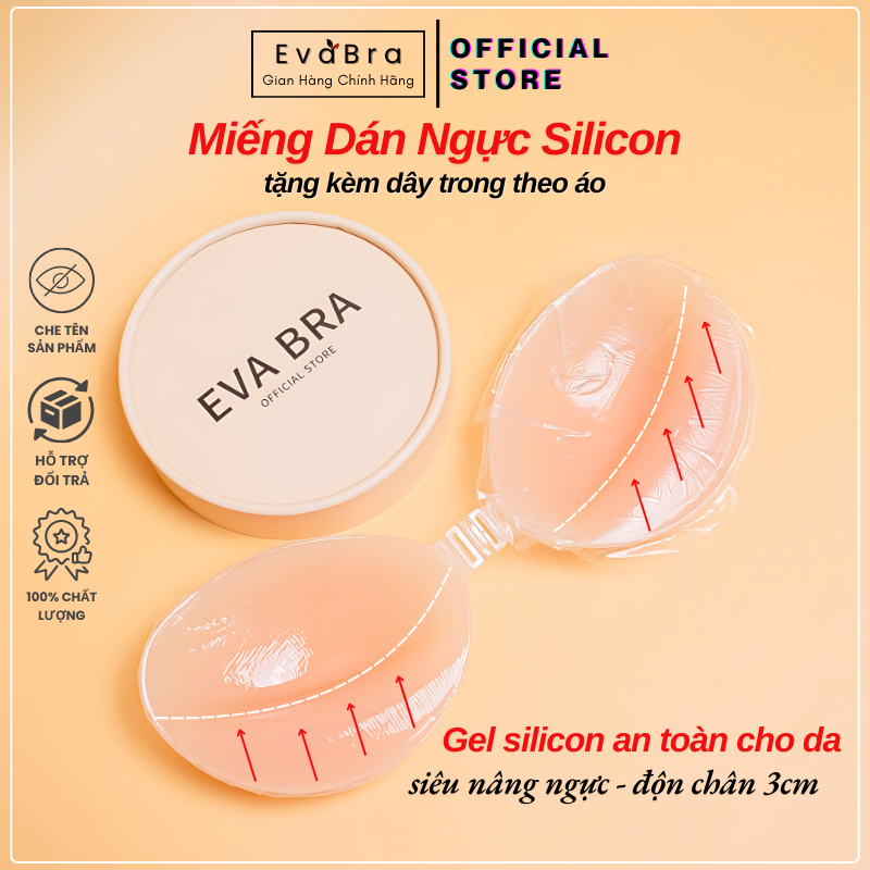 Miếng Dán Ngực Áo Dán Nâng Ngực Silicon Cài Trước Nâng Ngực Tạo Khe Kèm Dây Trong EVA 4950