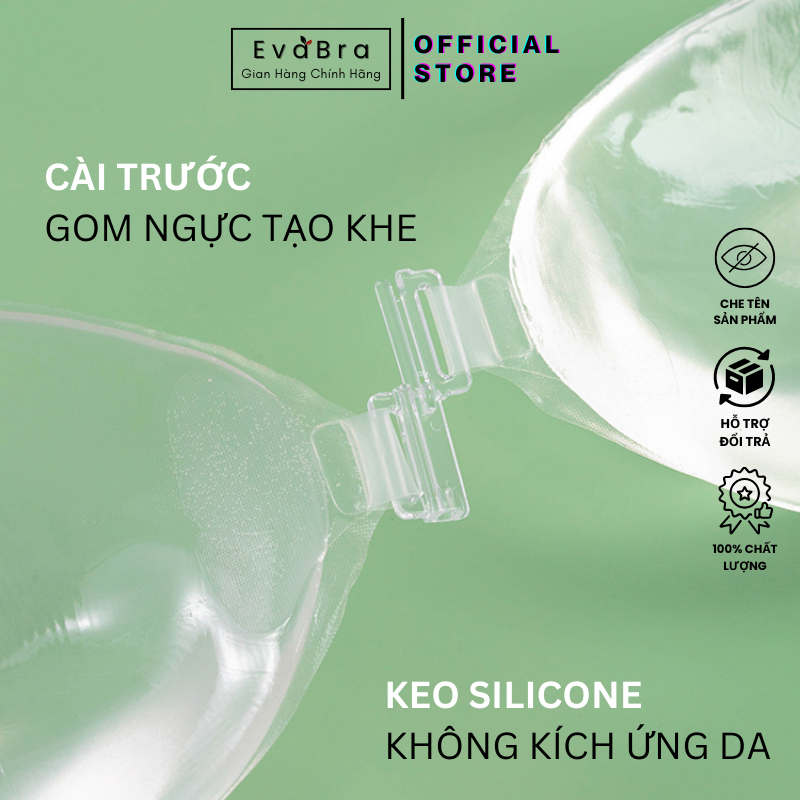 Miếng Dán Ngực Áo Dán Nâng Ngực Silicon Cài Trước Nâng Ngực Tạo Khe Kèm Dây Trong EVA 4950