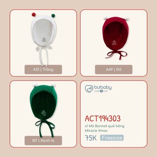 Bubaby ACT194303 Mũ  Bonnet quả bông  Miracle Xmas 🔅 cho bé
