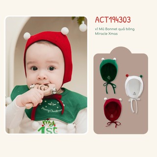 Bubaby ACT194303 Mũ  Bonnet quả bông  Miracle Xmas 🔅 cho bé