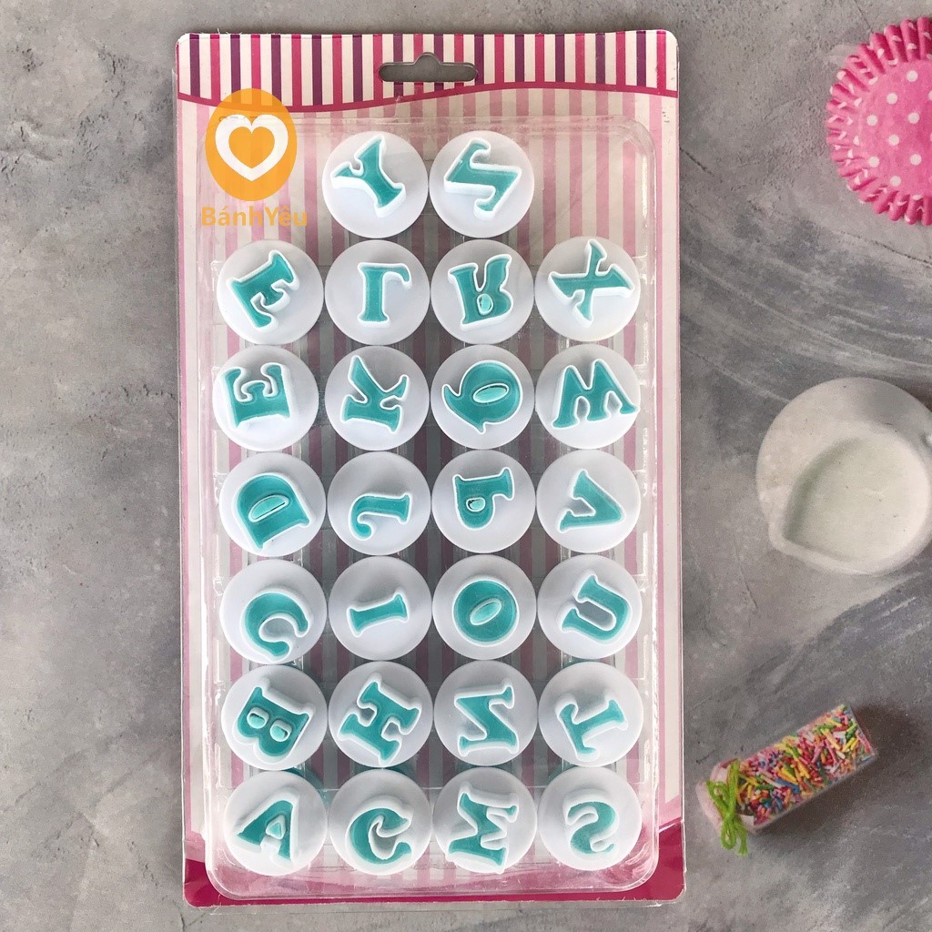 Khuôn Nhấn Bánh Quy/ Fondant 26 Chữ Viết - KH220