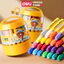 Bút sáp dầu học sinh hộp nhựa tròn DELI -12/18/24 màu cho bé tô màu, vẽ tranh - Màu sắc tươi sáng