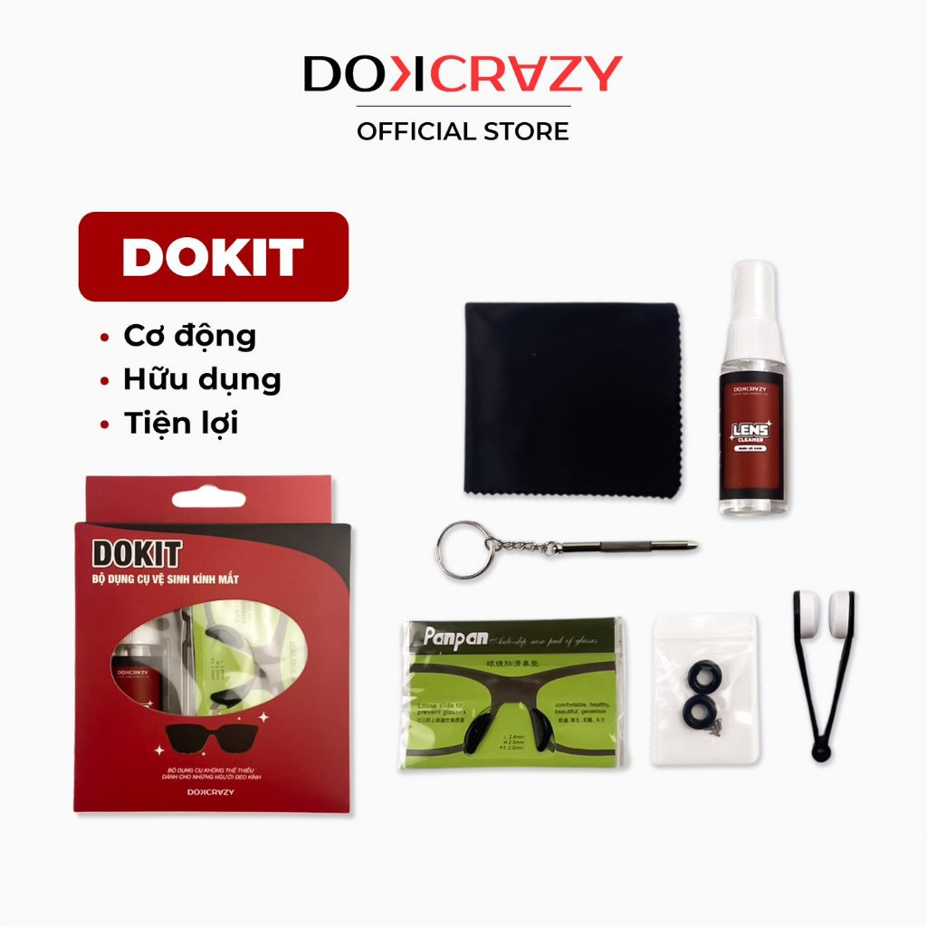Ảnh Bộ sản phẩm phụ trợ người đeo kính DOKCRAZY DOKIT tiện lợi chống trượt, đau tai, đầy đủ, hữu ích 1