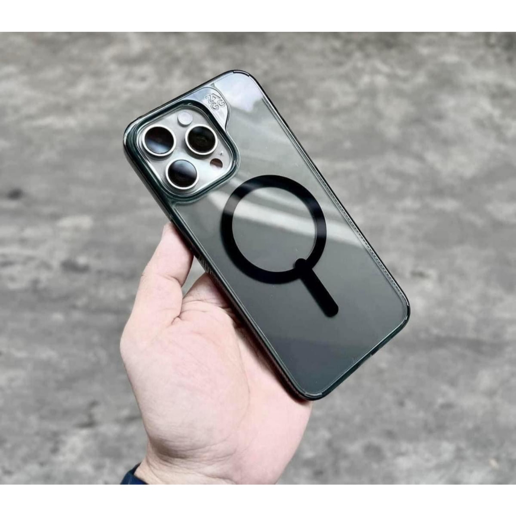 [ Chống Sốc ] Ốp Zagg Trong và Xám Tích Hợp Sạc Không Dây cho iP 16 Pro Max/ 16 Pro/ 15/14/13 Series
