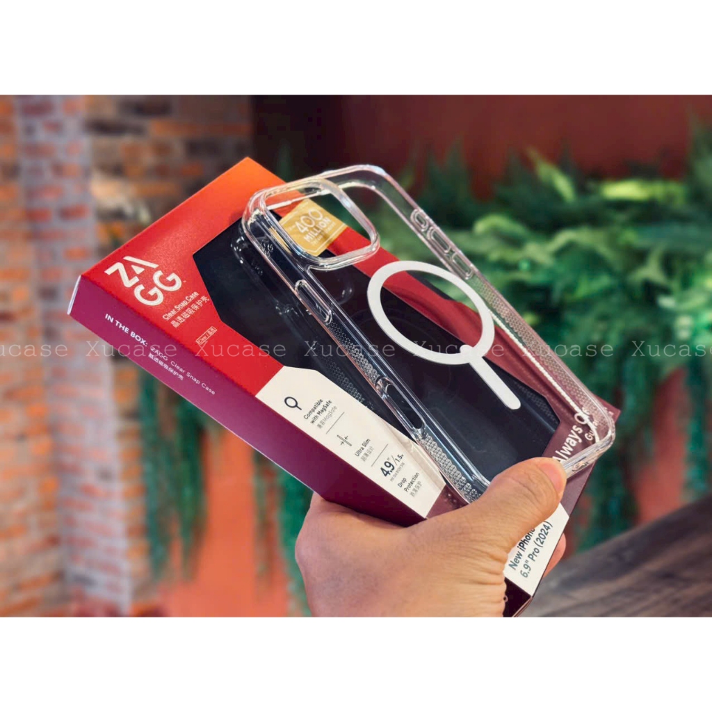 [ Chống Sốc ] Ốp Zagg Trong và Xám Tích Hợp Sạc Không Dây cho iP 16 Pro Max/ 16 Pro/ 15/14/13 Series