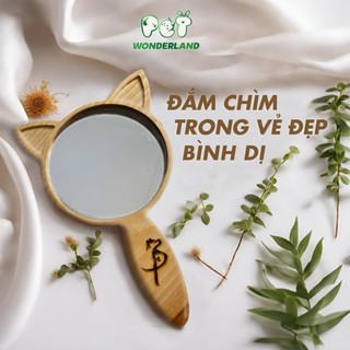 Gương gỗ hình mèo Petitia độc đáo, dễ thương