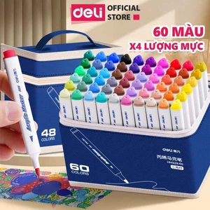 Bút Màu Acrylic Marker Túi Vải Cao Cấp Deli - Bút Sơn Màu Acrylic Tô Vẽ Trên Mọi Chất Liệu Không Thấm Nước - Đi Nét DIY