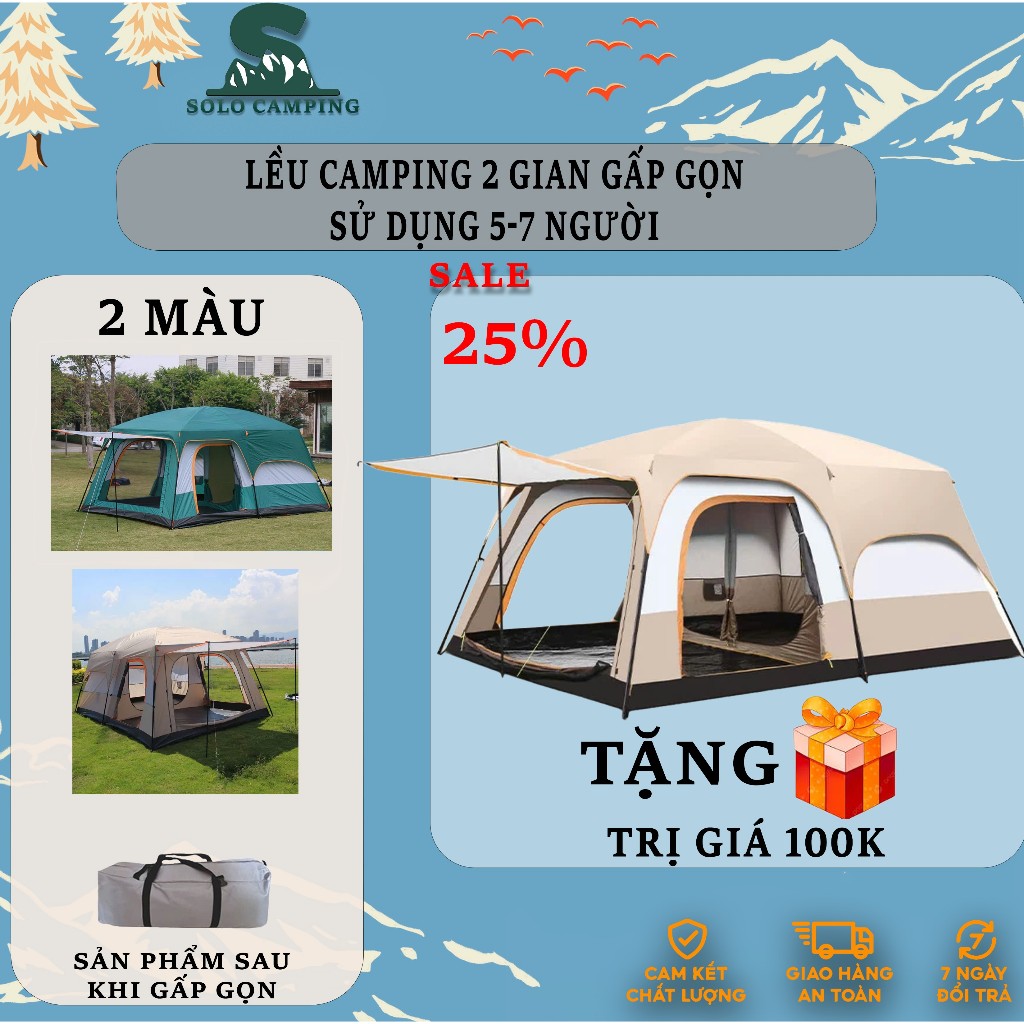 Lều phòng, lớp tự dựng sản phẩm lý tưởng dành cho nhóm camping