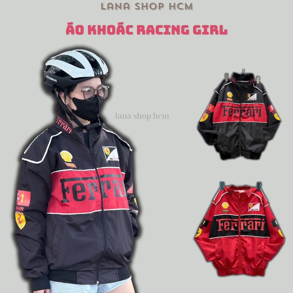 [Ảnh Thật Siêu Rẻ] Áo Khoác Dù Racing Ferrari In Logo Chất Vải Dù 2 Lớp ...