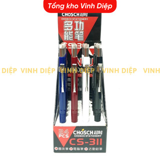Bút chì kim bấm Deli cao cấp dùng ngòi 0.5mm, bút chì kim loại 1đầu chì kim 1đầu bi đen
