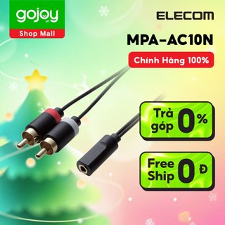 Cáp AV 3.5φ -2xRCA 0.3m ELECOM DH-MFWR03 hàng chính hãng - Bảo hành 12 tháng