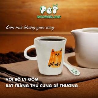 Ly gốm thủ công 180ml Pet Wonderland dễ thương hình Mèo và Cún
