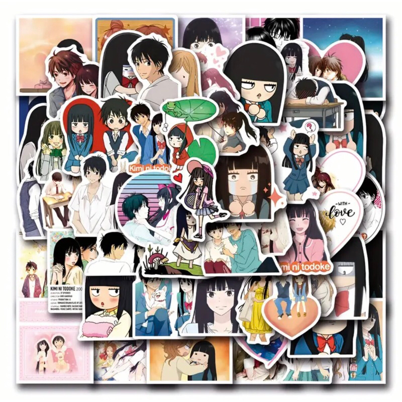 60 sticker nhân vật anime Kimi Ni todoke   trang trí sổ tay note book laptop mũ bảo hiểm chống nước tốt